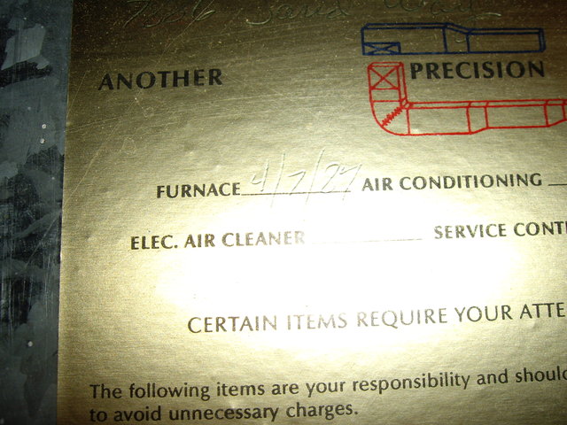 old furnace installed in 1987